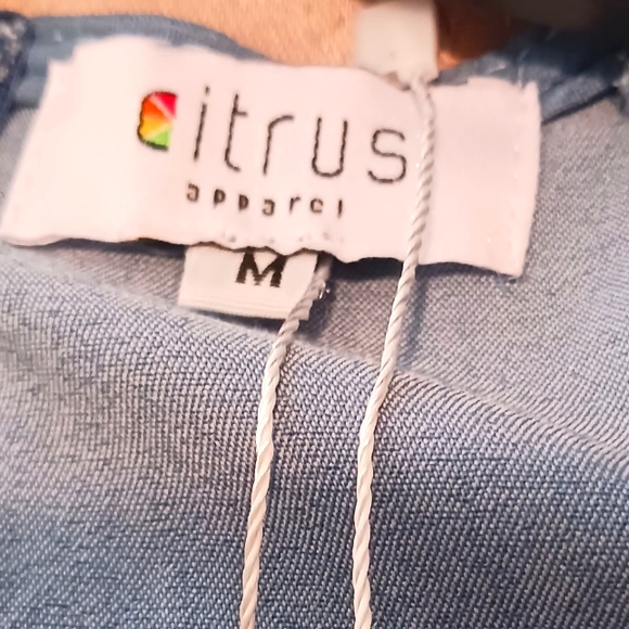 Citrus Apparel Blue Balloon Sleeve Blouse Medium NWT - Picture 9 of 15